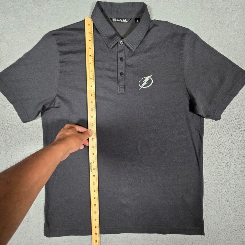 Travis Mathew Shirt Mens Large Black The Flash Knit Golf Polo Casual Preppy Logo - Picture 6 of 13